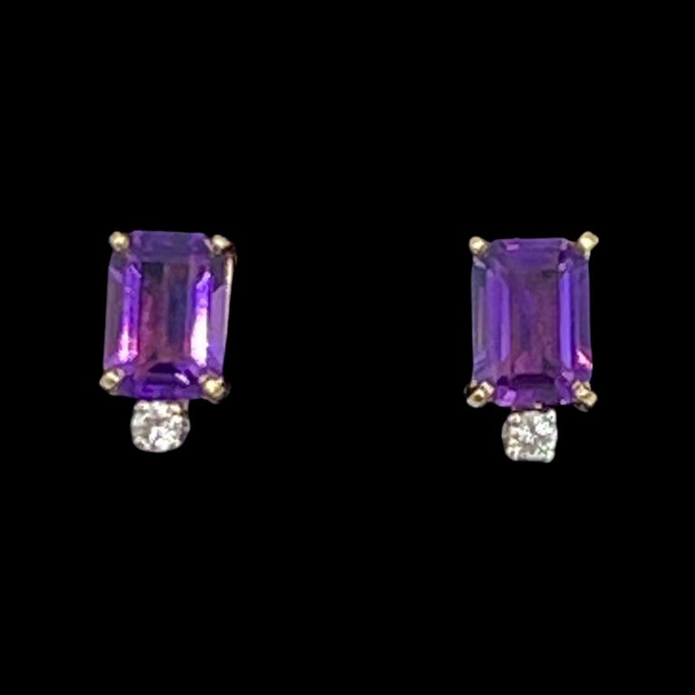 Charles Herdemian Amethyst and Diamond Studs (1 of 1)