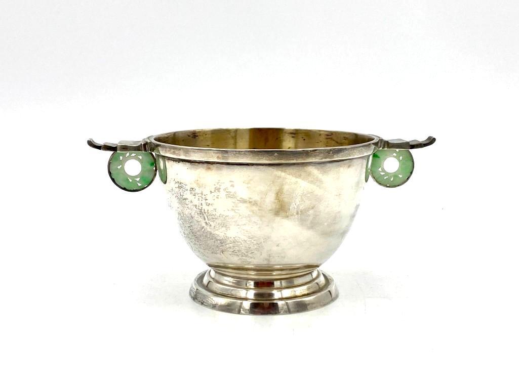 Gorham Sterling Silver and Jade Bowl (1 of 6)