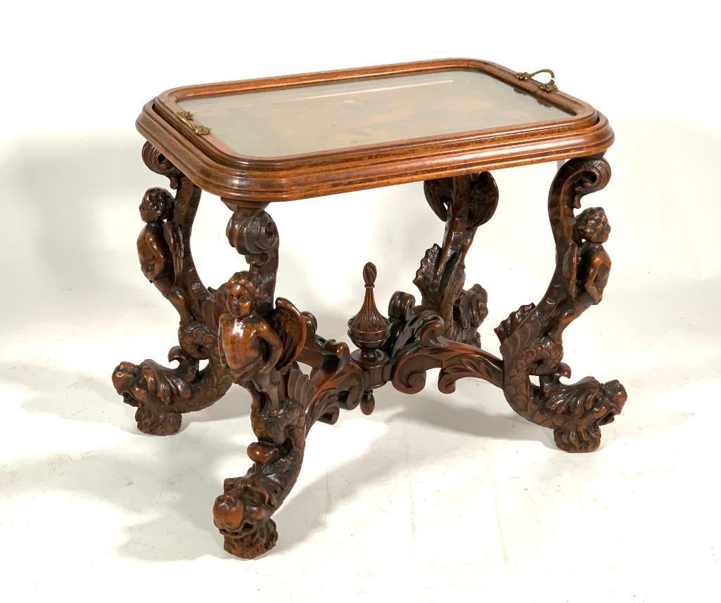 German Baroque Style Inlaid Tray Table, 19thc. (1 of 9)