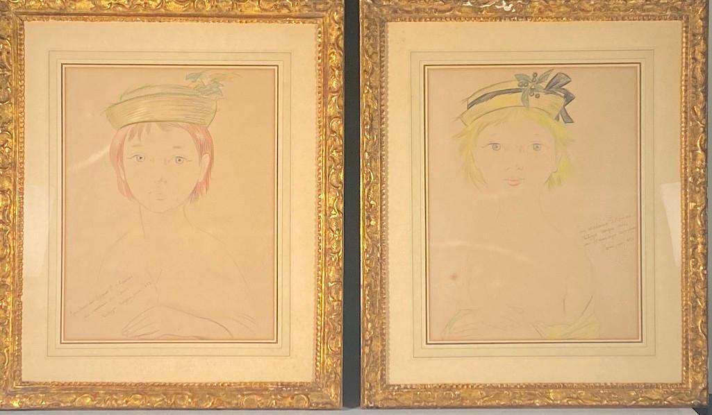 Philippe Henri Noyer, Girls in Hats, Two Works (1 of 13)