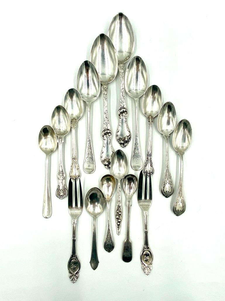 Fifteen Piece Sterling Silver Flatware Assorted Lot (1 of 3)