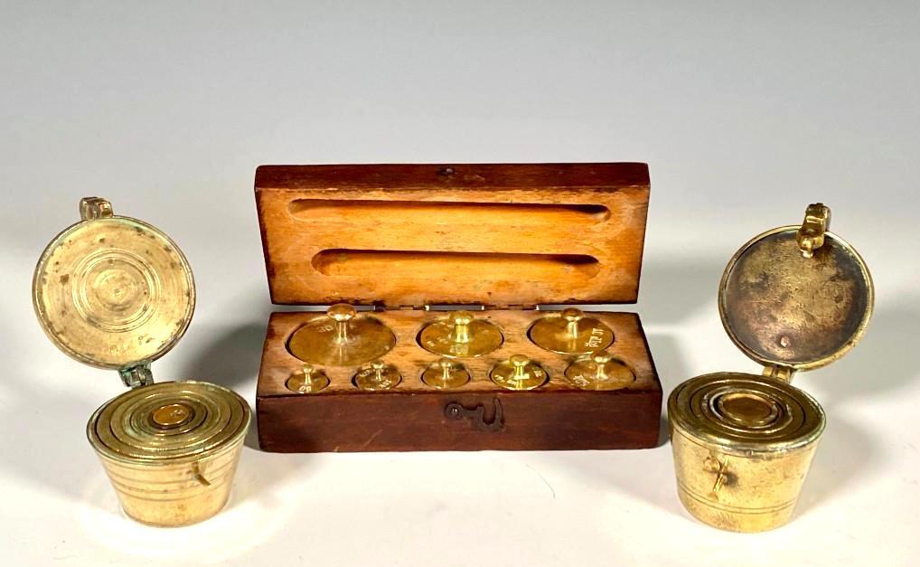 Group of Antique Brass Weights (1 of 9)