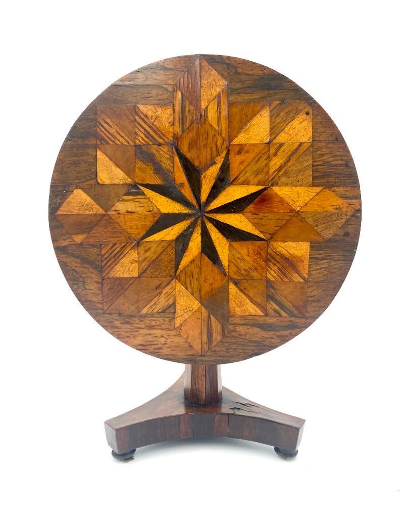 English Antique Exotic Wood Miniature Tilt Top Table (1 of 7)