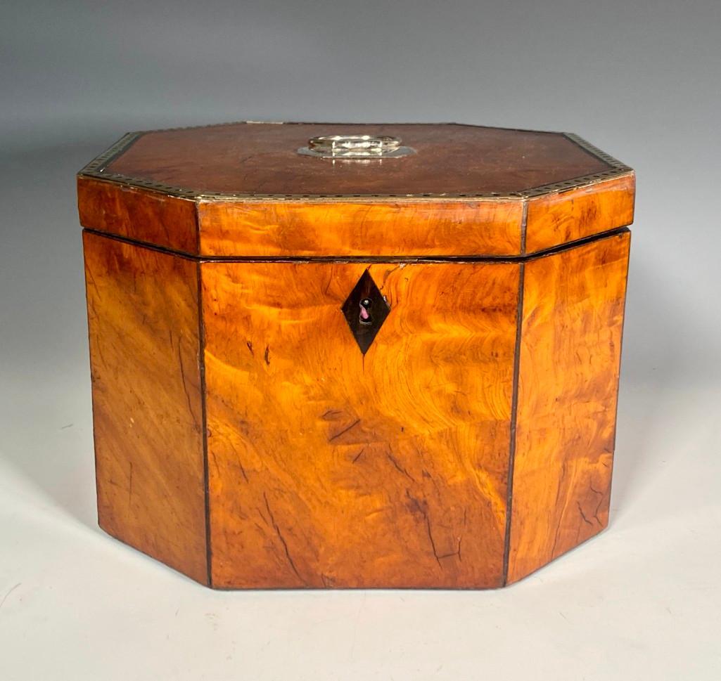 Ralph Turnbull Mahogany and Satinwood Tea Caddy (1 of 10)
