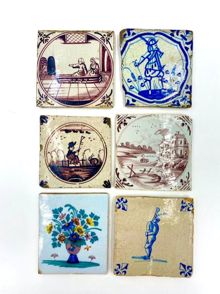 Assorted Lot of Dutch and French Glazed Ceramic Tiles (1 of 9)