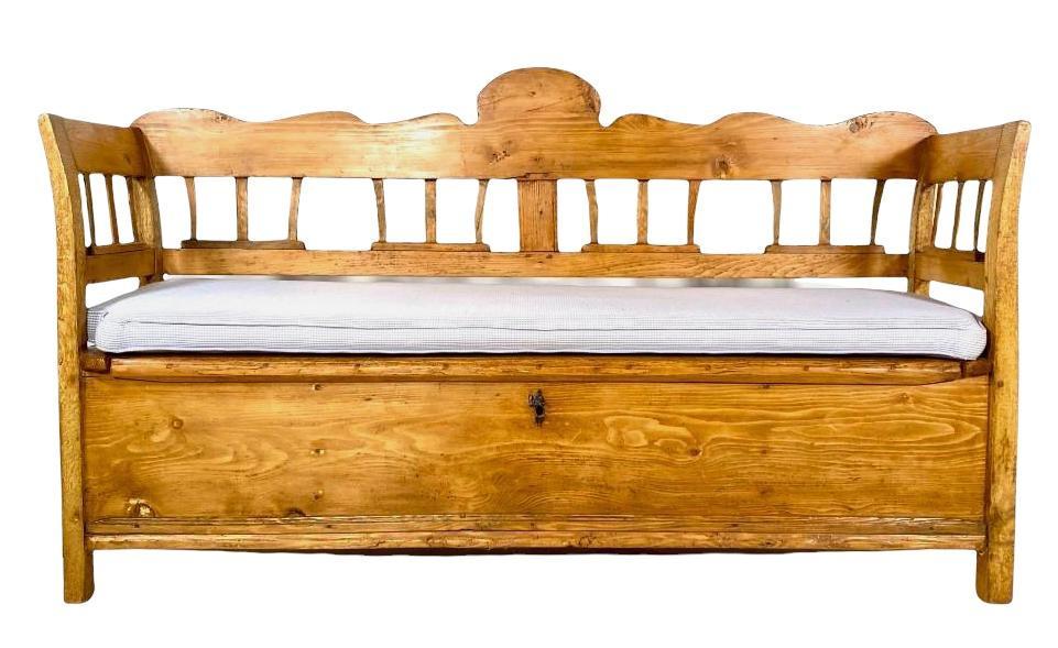 Vintage Rustic Pine Lift Top Bench (1 of 12)