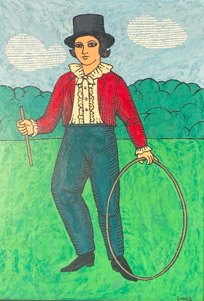 Joan Landis Acrylic, Boy With Hoop (1 of 5)