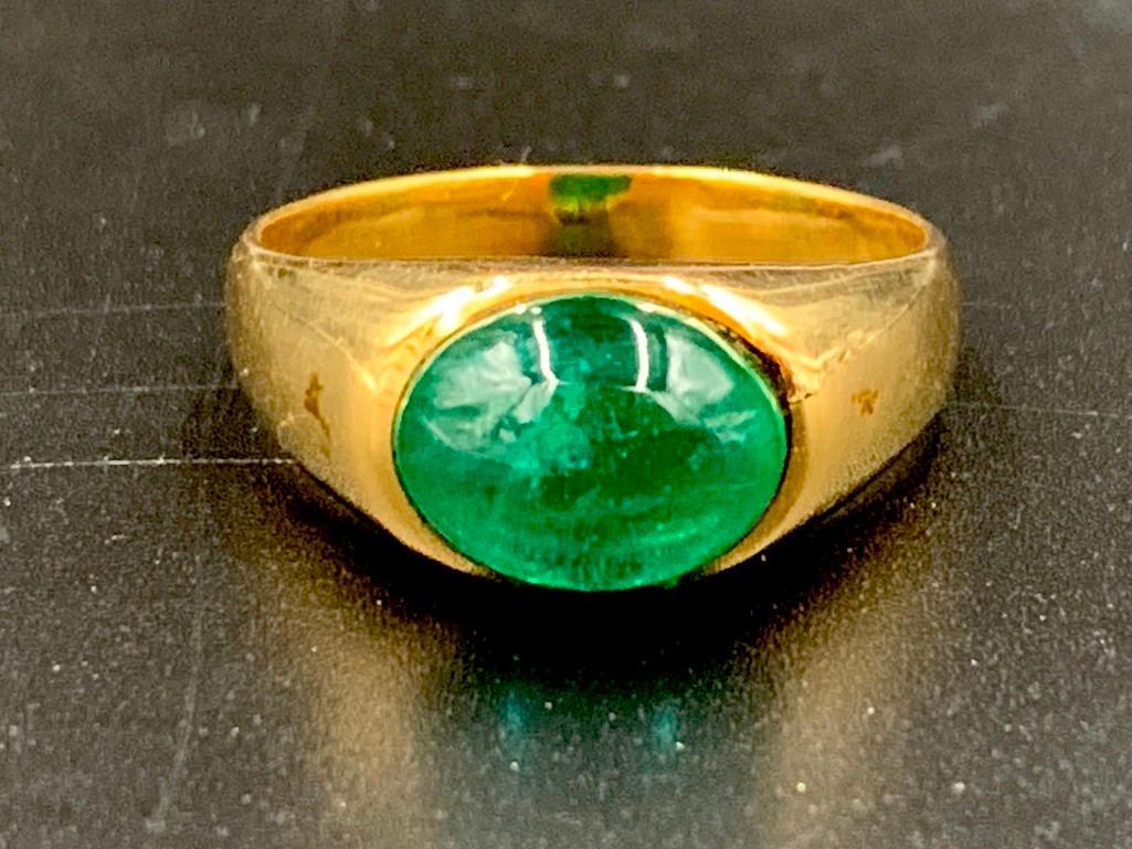 Natural Emerald and 18K Yellow Gold Ring (1 of 5)