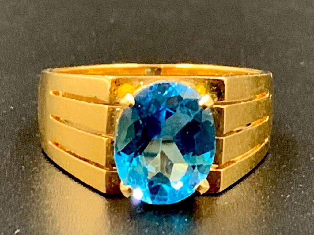 18K Gold Blue Topaz Ring (1 of 9)