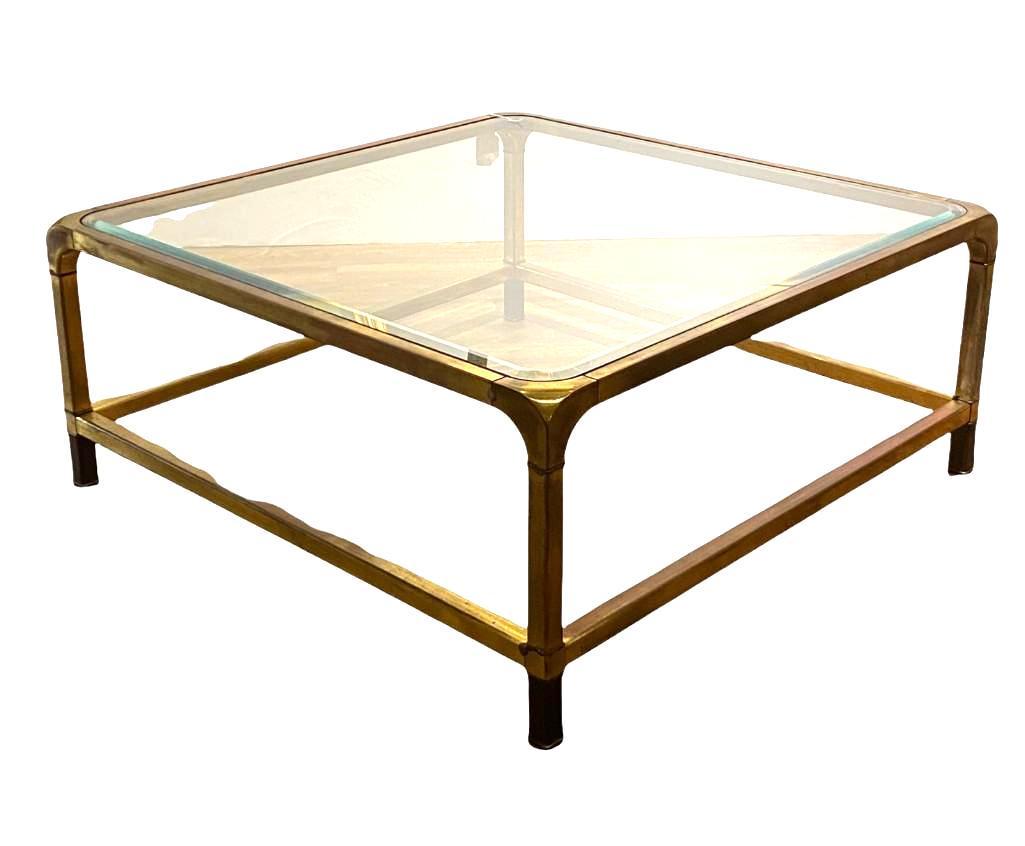 Brass and Beveled Glass Coffee Table (1 of 2)