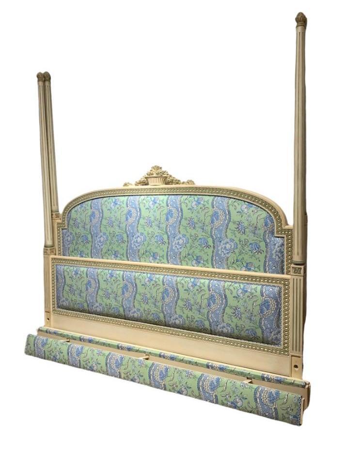 Louis XVI Style Upholstered Queen Size Bed Frame, Modern (1 of 6)