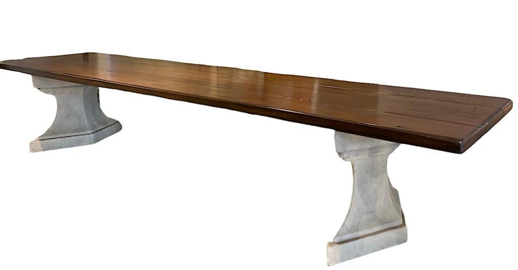 Monumental Pine Table on Cast Concrete Base (1 of 7)