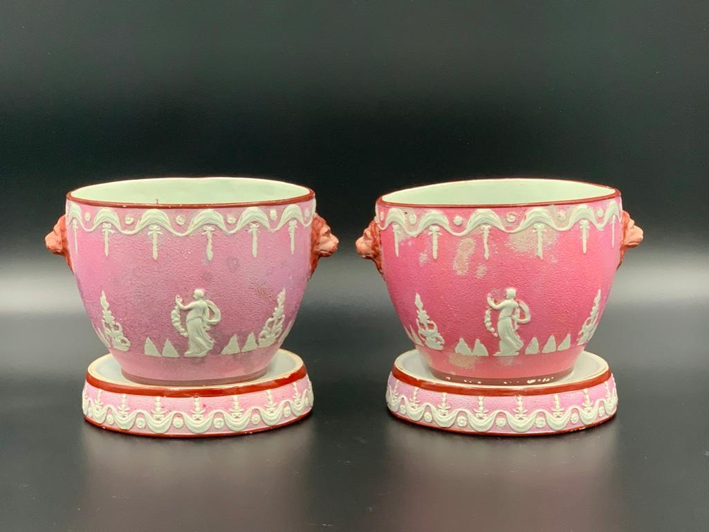 Pair of Staffordshire Pearlware Cachepots on Stands (1 of 6)