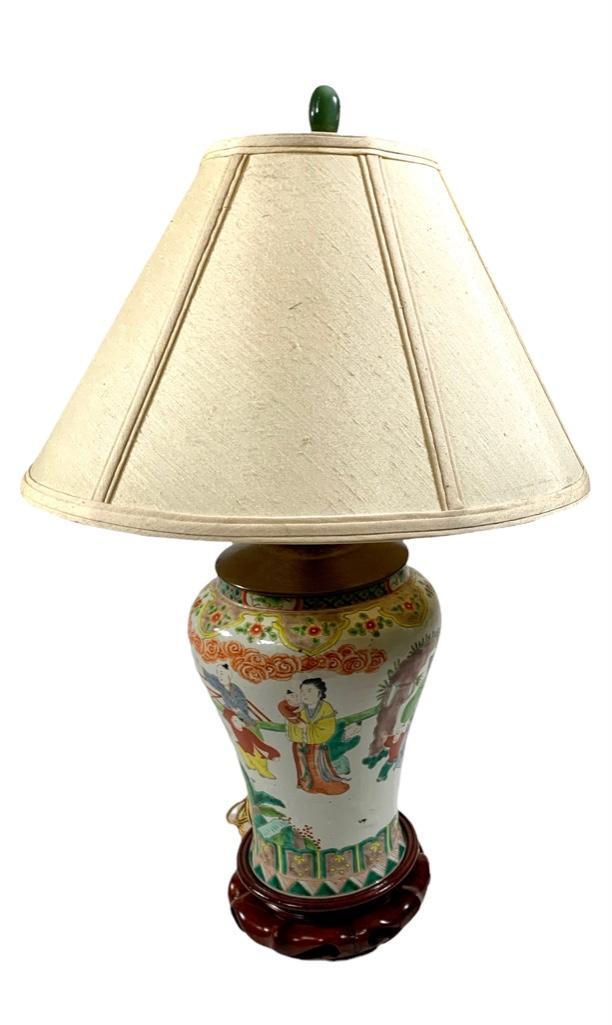 Chinese Polychrome Glaze Vase as Table Lamp (1 of 7)