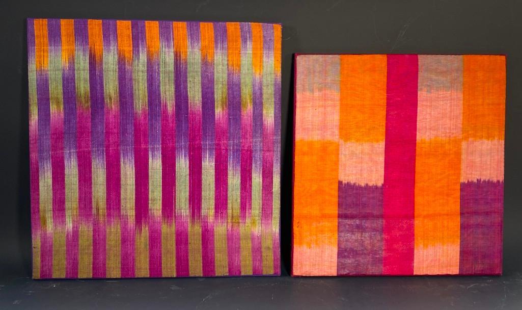 Two Antique Uzbek Raw Silk Woven Textiles (1 of 9)