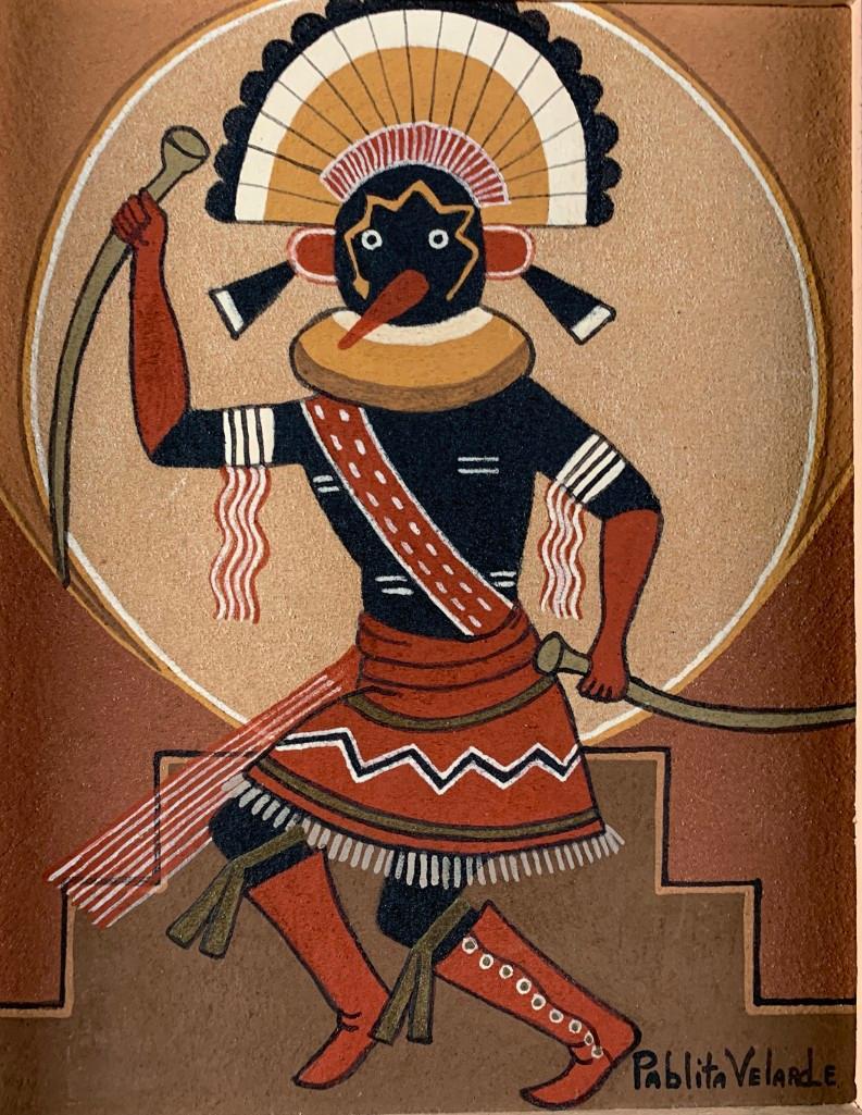 Pablita Velarde Earth Painting, Hopi Snake Priest (1 of 6)