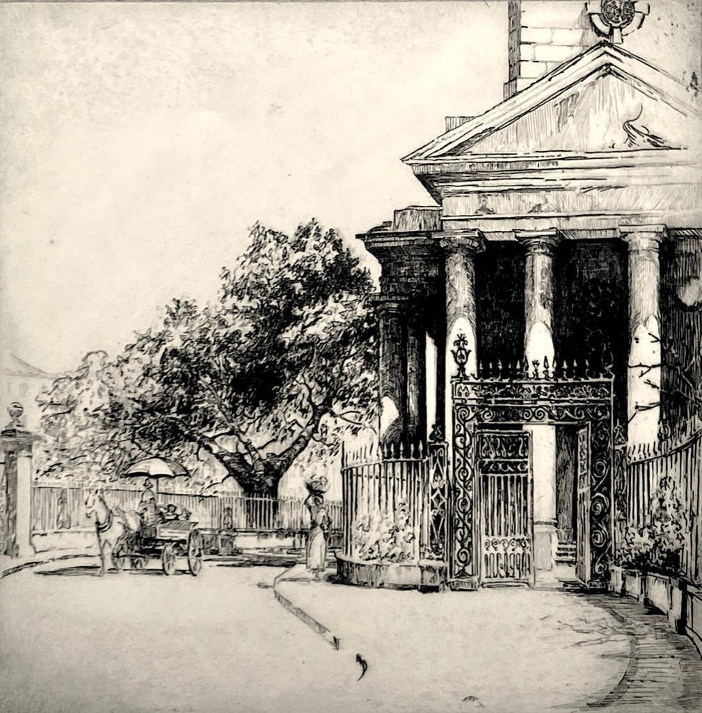 Elizabeth O'Neill Verner Etching, St.Philips Portico, Charleston (1 of 7)