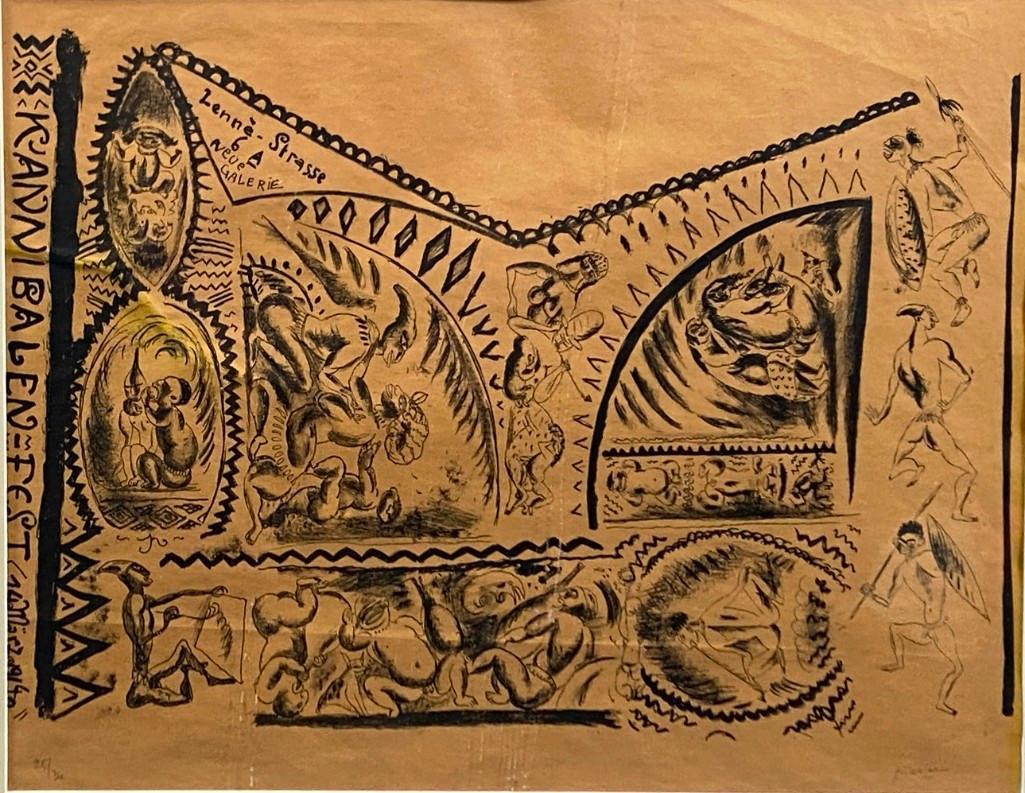 Jules Pascin Lithograph, Kannibalenfest, 14 March 1914 (1 of 13)