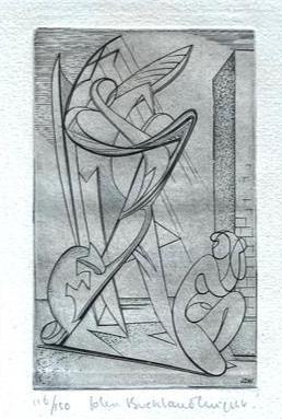 John Buckland Wright, Etching, Figures in Combat (1 of 5)