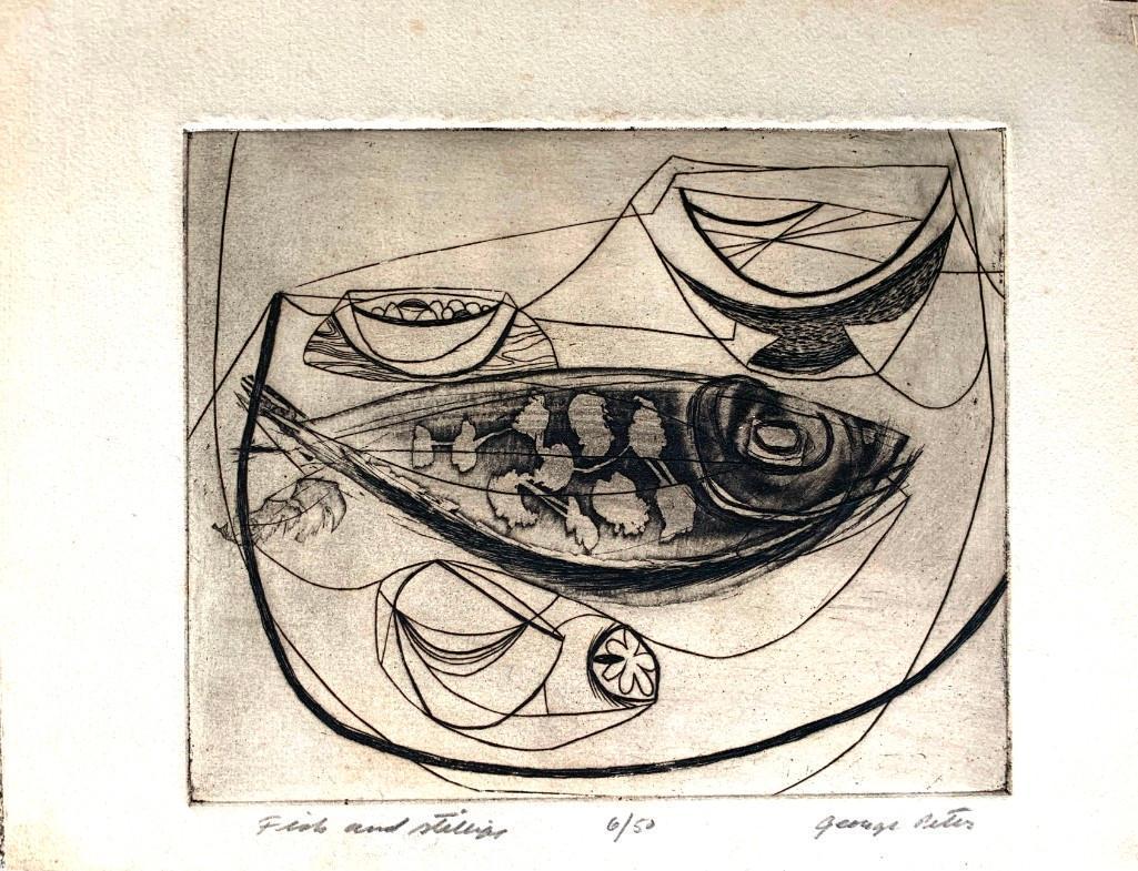 George Peter Etching, Fish and Still Life (1 of 4)