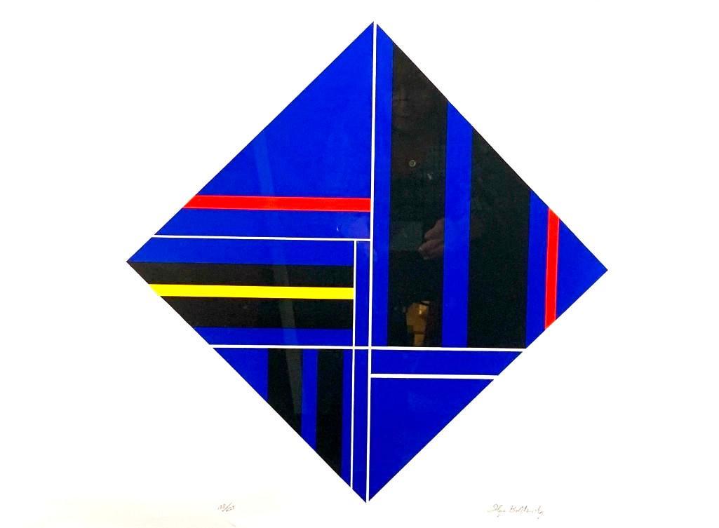 Ilya Bolotowsky Screenprint Blue Diamond (1 of 6)