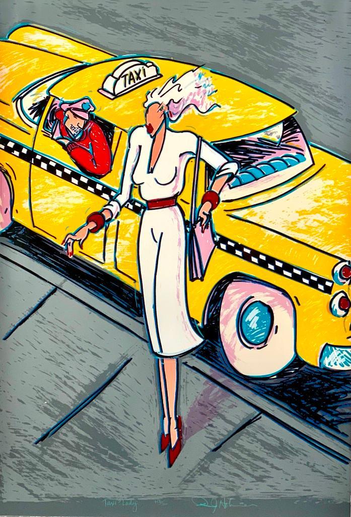 R. J. Hohimer Serigraph, Taxi Lady? (1 of 7)