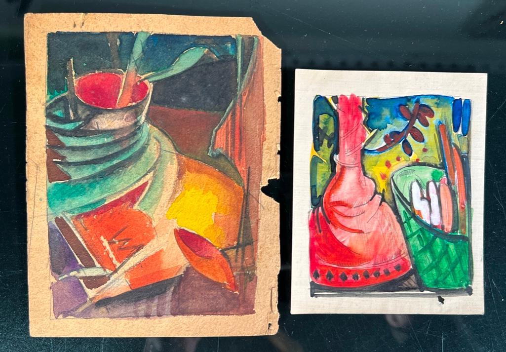 Two William Sommer Drawings, Modernist Still Lifes (1 of 6)