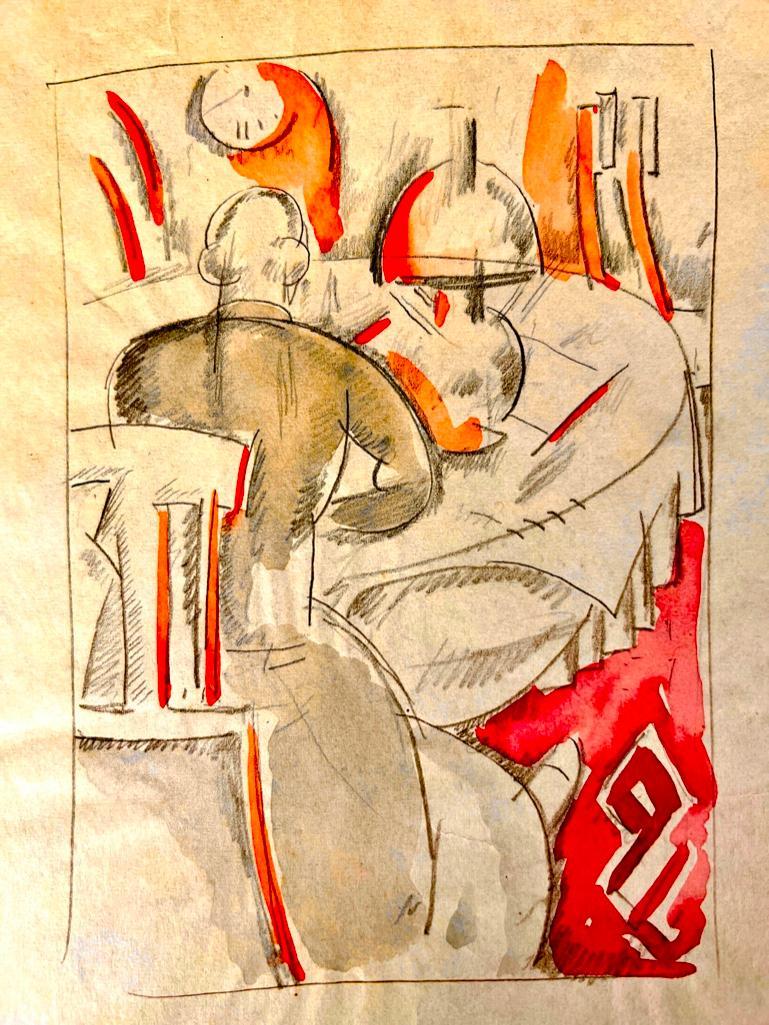 William Sommer Drawing, In the Kitchen (1 of 4)