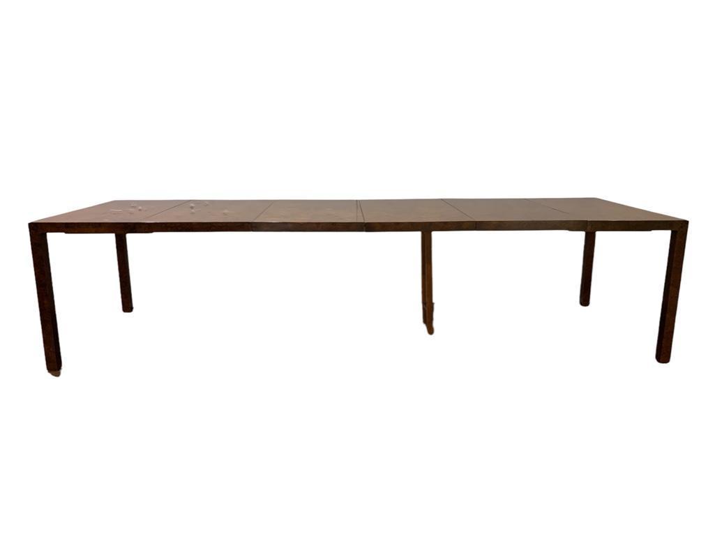 Directional Burl Wood Veneer Parsons Dining Table (1 of 12)