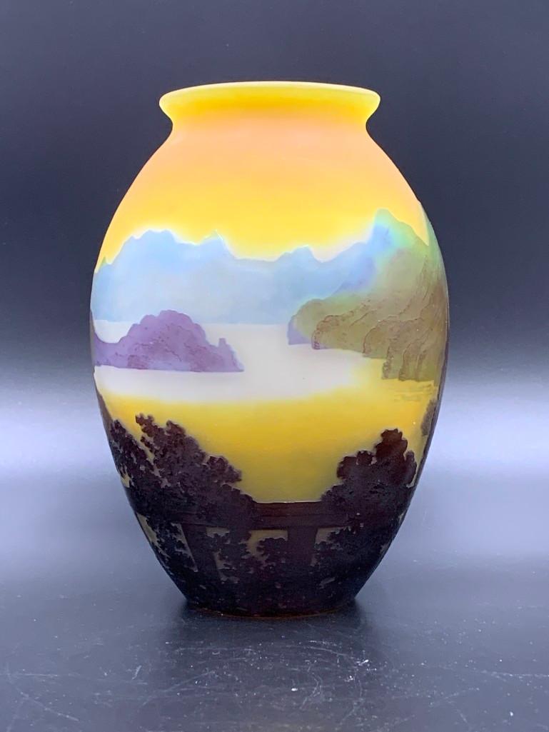 Galle Cameo Glass Scenic Vase (1 of 9)