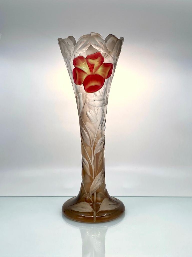 Moser Marquetry Inset Engraved Glass Vase (1 of 9)
