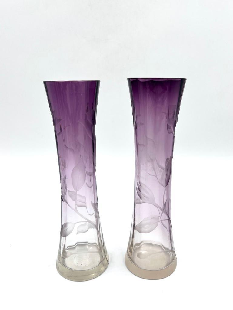 Two Moser Engraved Glass Vases (1 of 13)