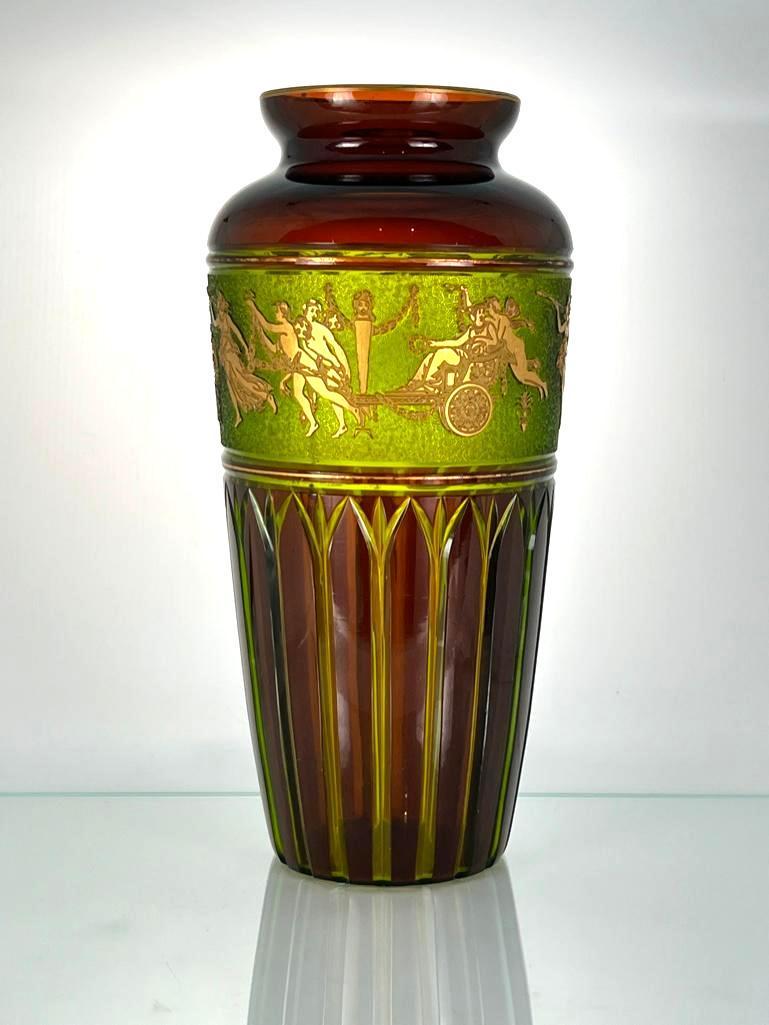 Val St. Lambert Acid Etched Vase, Classical Scene (1 of 9)