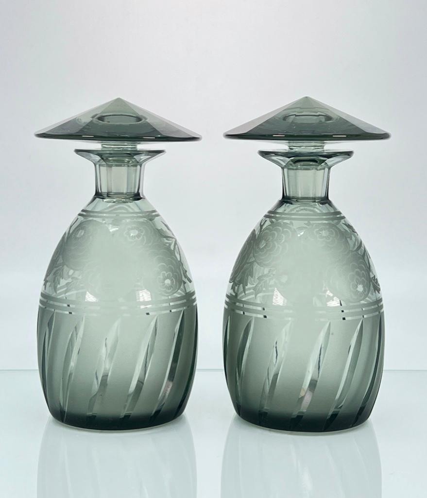Pair of Moser Art Deco Stoppered Bottles (1 of 13)