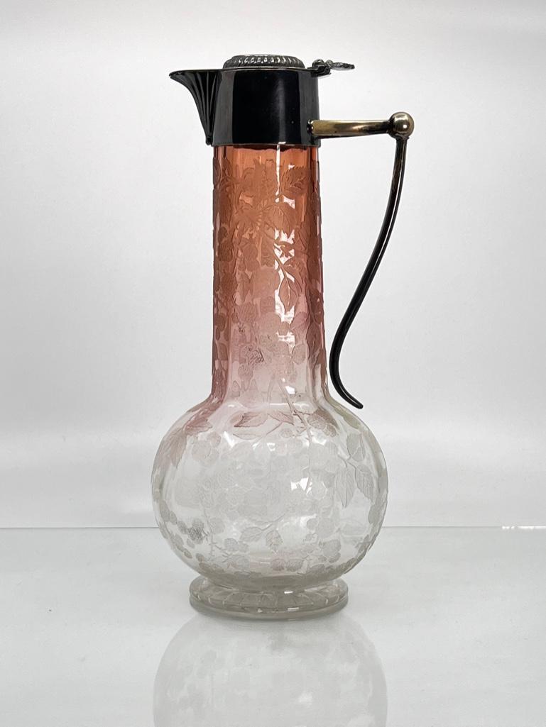 St.Louis and Moser Acid Cut Silver Plate Mounted Claret Jug (1 of 20)