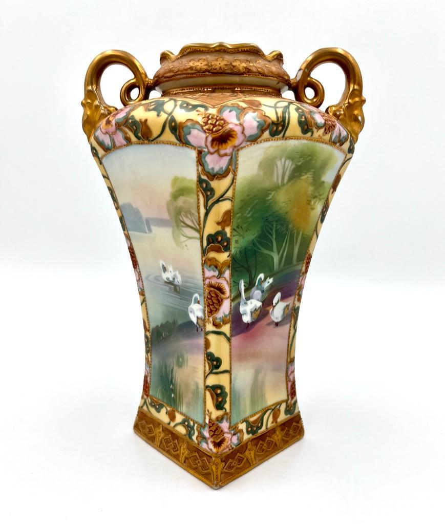 Nippon Hand Painted Swan Vase (1 of 12)