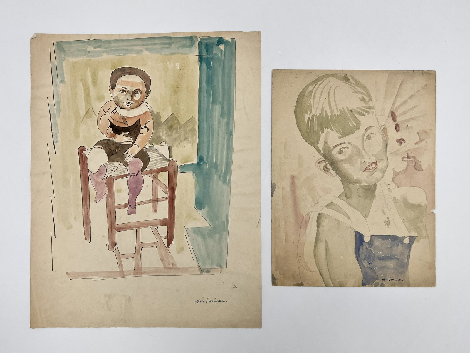 Two William Sommer Drawings, Portraits (1 of 15)