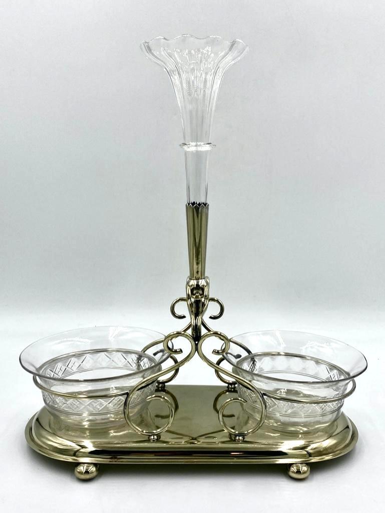 Silver Plate and Crystal Epergne (1 of 14)