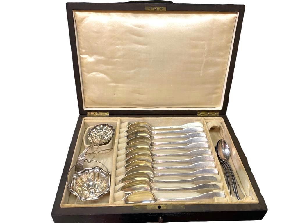 Silver Tea Accoutrements in Box (1 of 11)