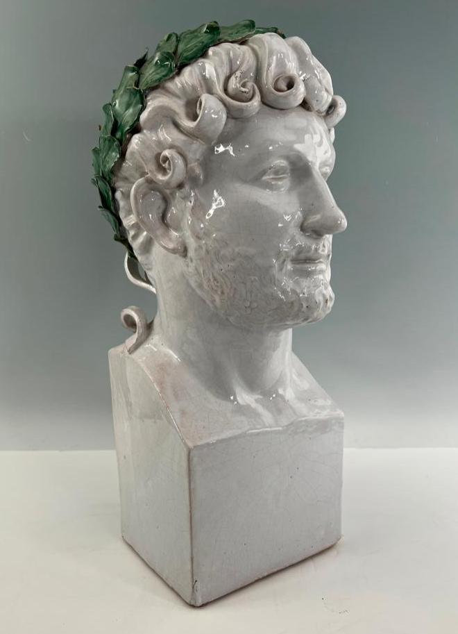 Italian Ceramic Over Life Size Bust in Roman Style (1 of 9)