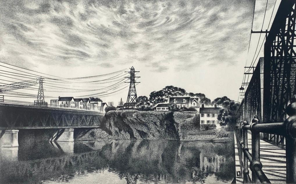 Louis Lozowick, Lithograph, City on a Rock-Cohoes (Near Albany New York), 1931 (1 of 7)