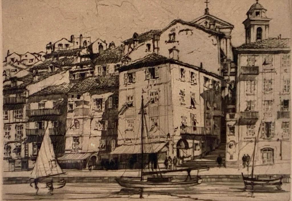 Samuel Chamberlain Etching of City Scene (1 of 6)