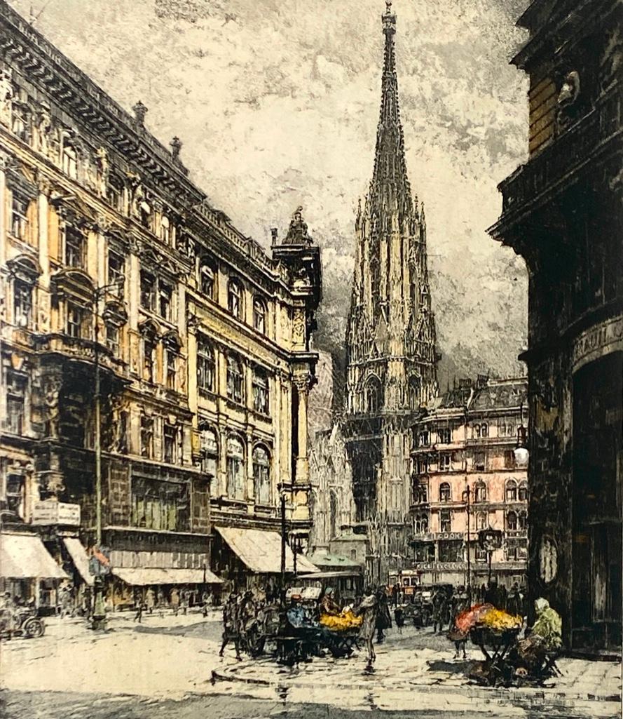 Robert Kasimir Etching, St. Stephen von Graben, Vienna, Austria (1 of 5)