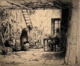 Auguste Brouet, Dry Point, Interior Normande