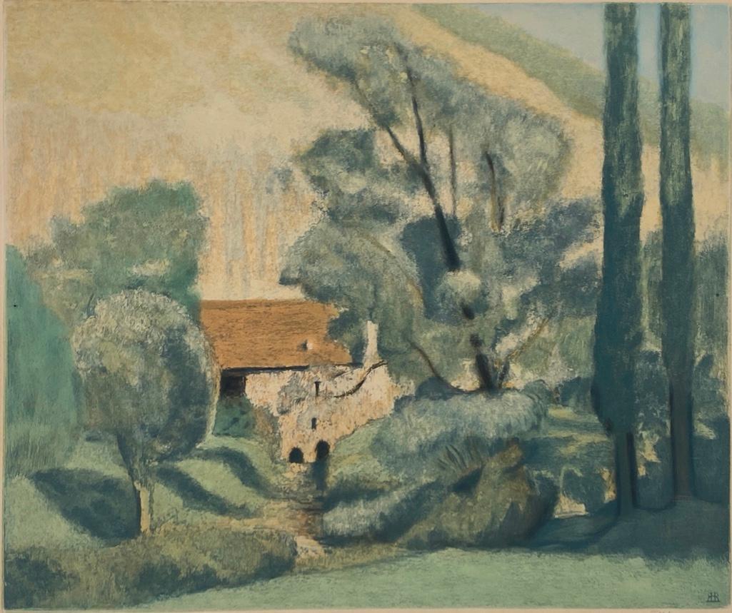 20thc. School Aquatint, Post Impressionist Landscape (1 of 6)