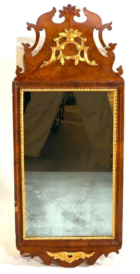 Queen Anne Style Mahogany and Gilt Wood Mirror (1 of 8)