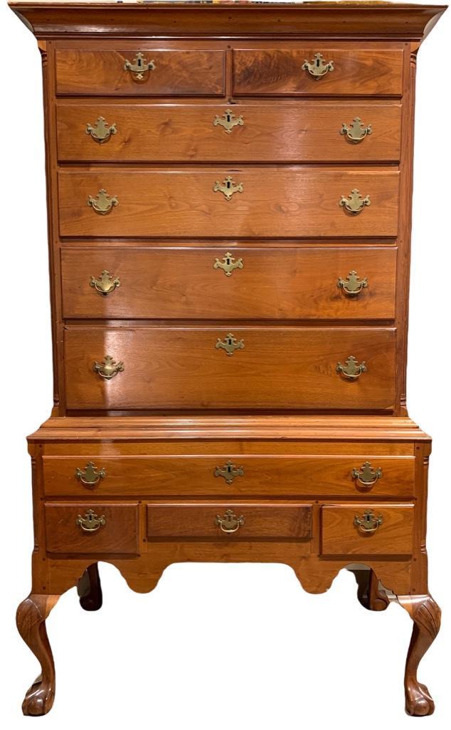 American Chippendale Style Walnut Highboy Chest, PA (1 of 20)