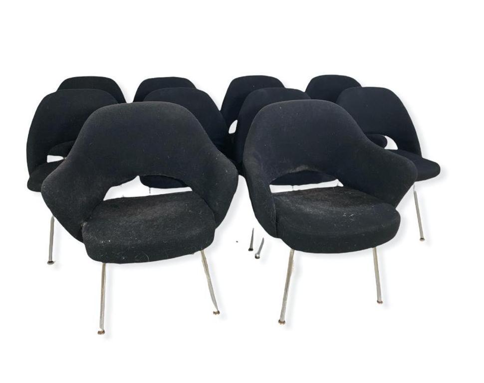 Set of Ten Eero Saarinen Wool Upholstered Executive Chairs (1 of 7)