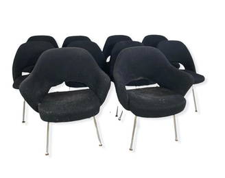 Set of Ten Eero Saarinen Wool Upholstered Executive Chairs