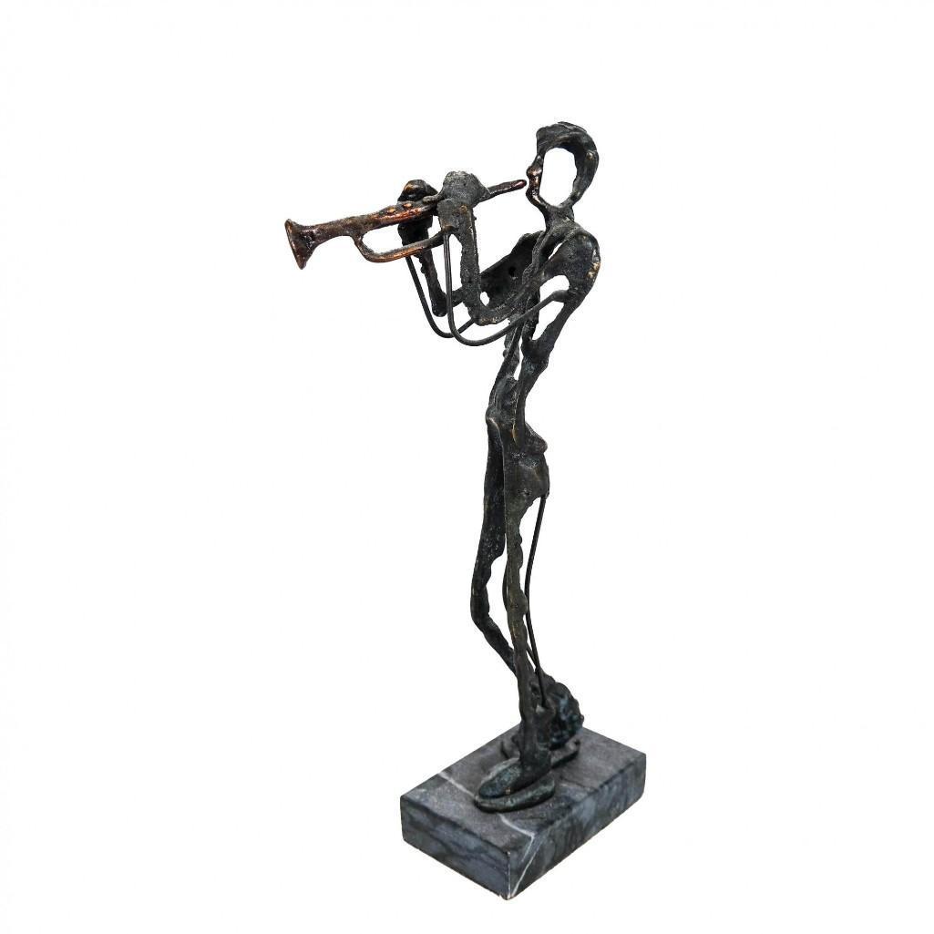 Modernist Bronze Figure of a Trumpet Player (1 of 10)